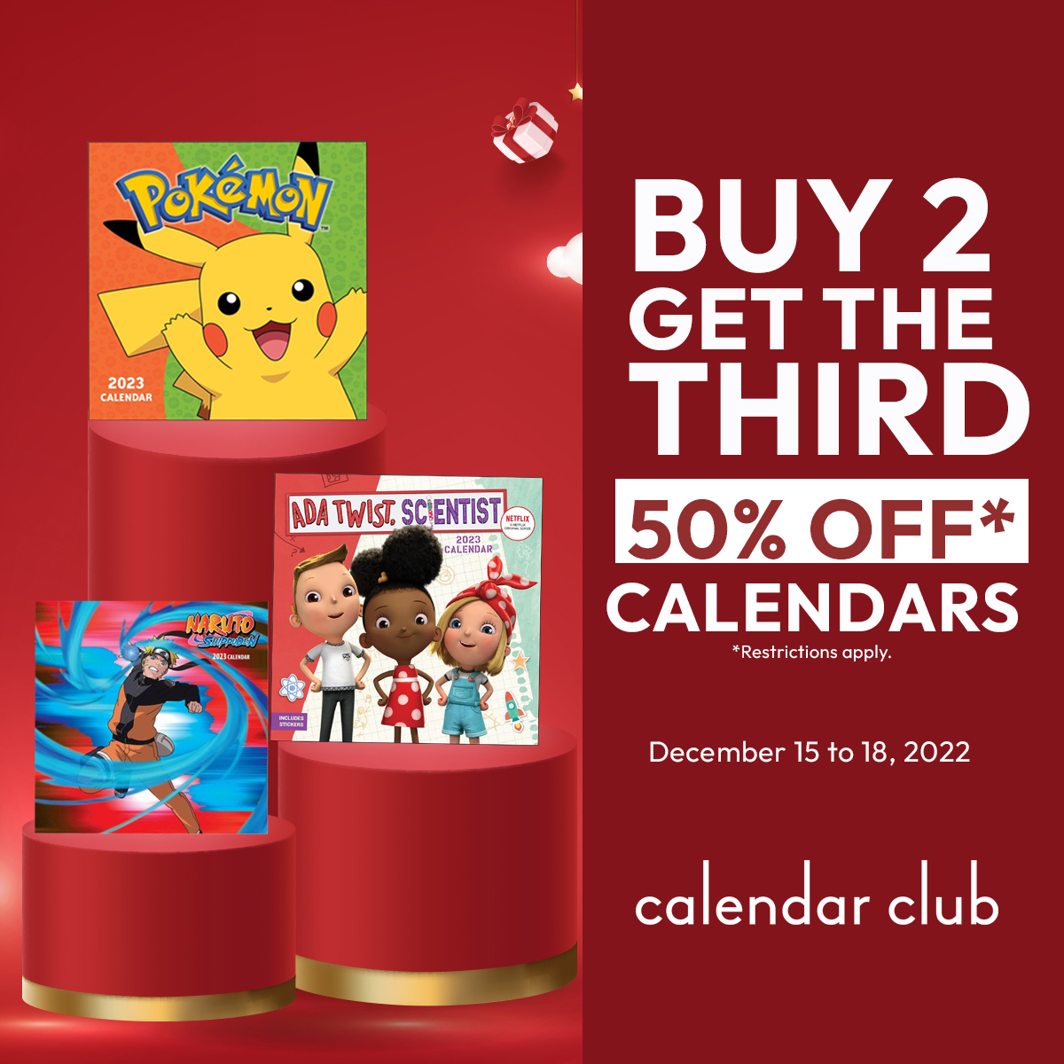 Calendar Club – Buy 2 Calendars Get the 3rd 50% off icon