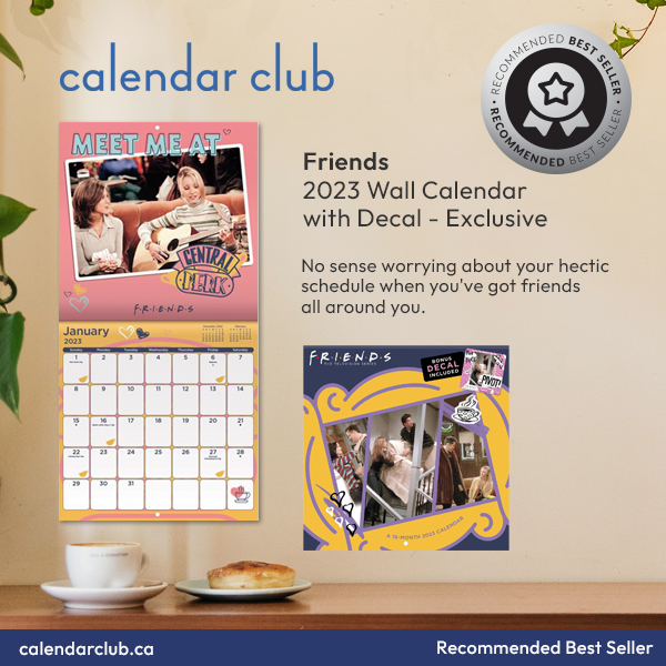 Calendar Club – Friends 2023 Wall Calendar with Decal – Exclusive icon