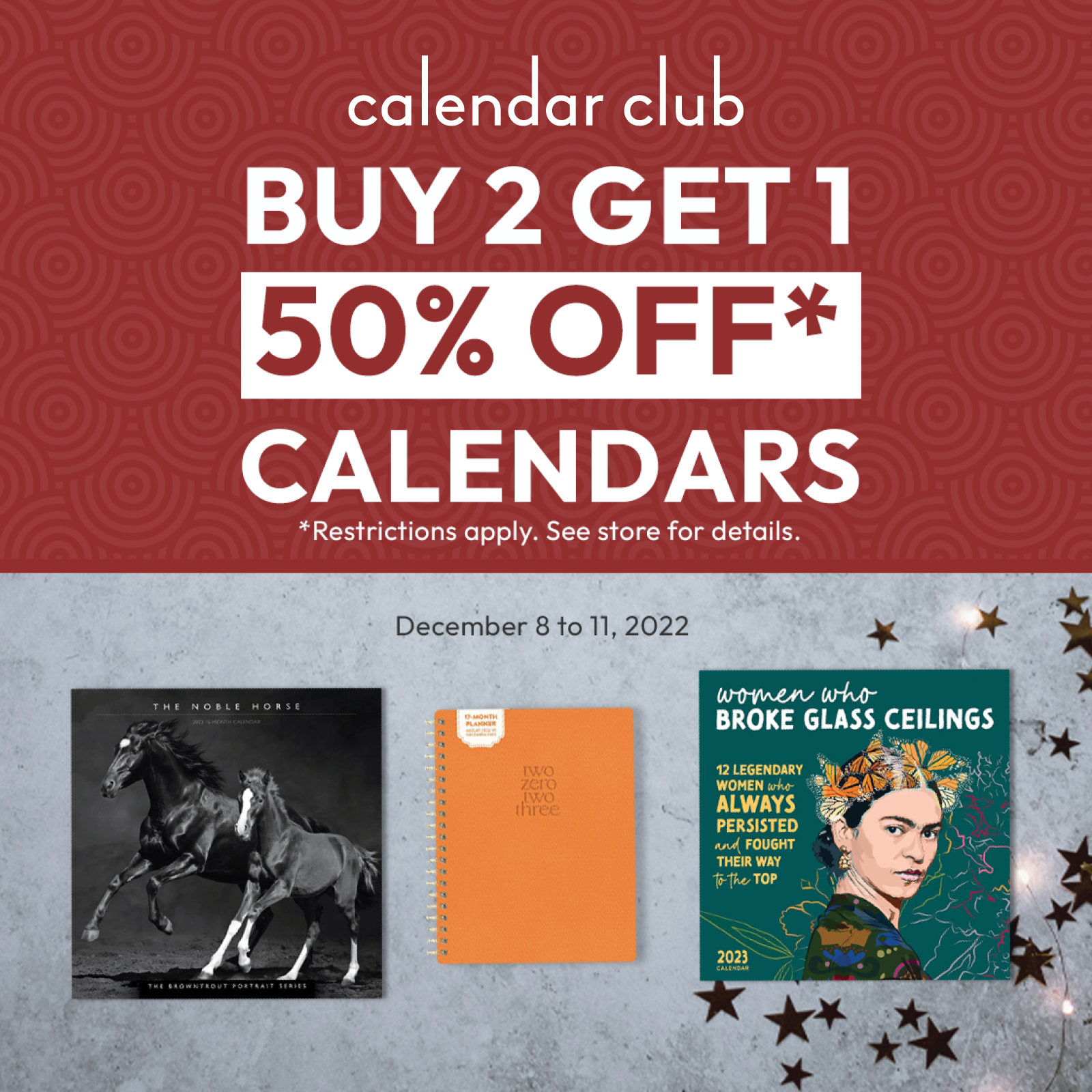 Calendar Club – Buy Two Calendars Get One 50% Off! icon