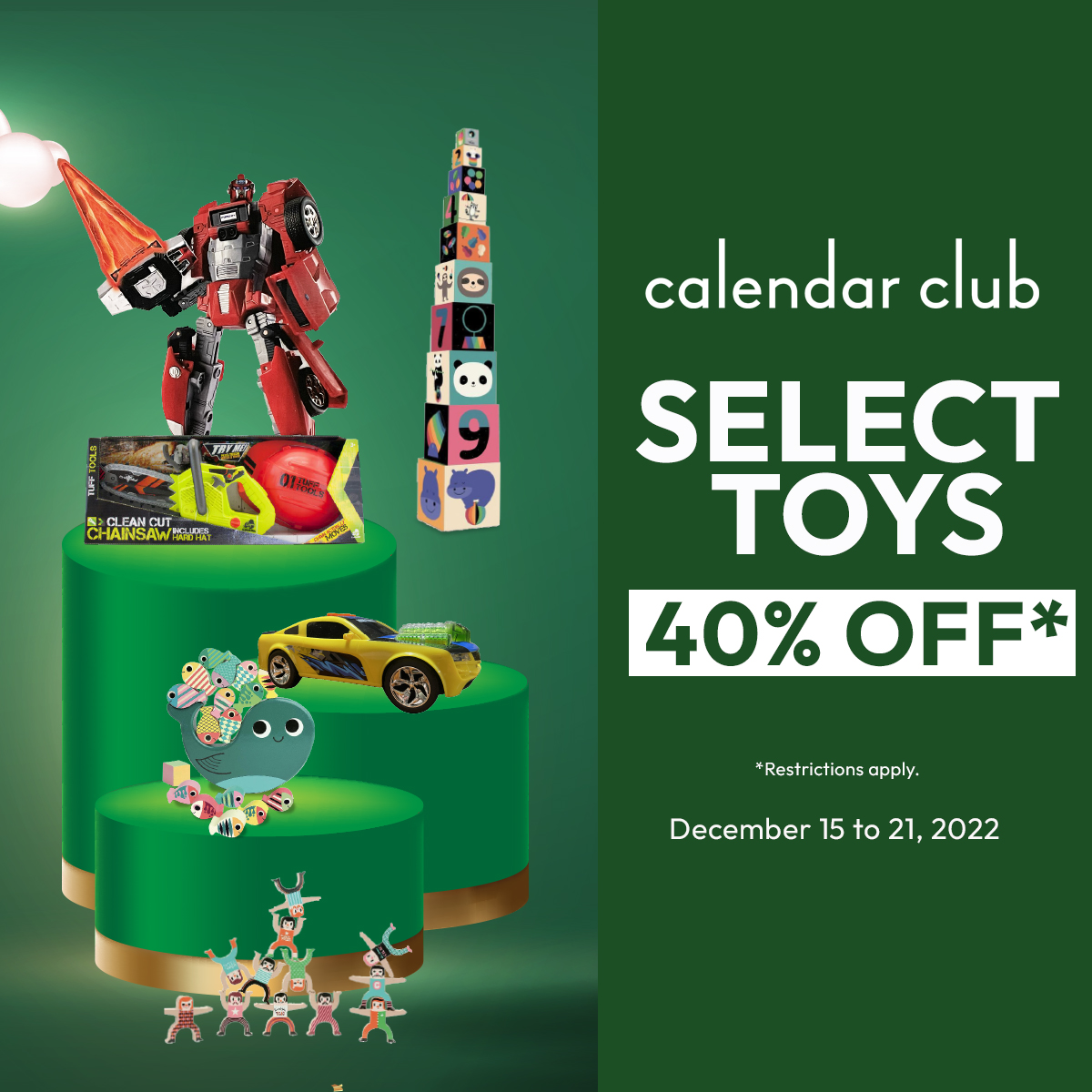 Calendar Club – Select Toys 40% off icon