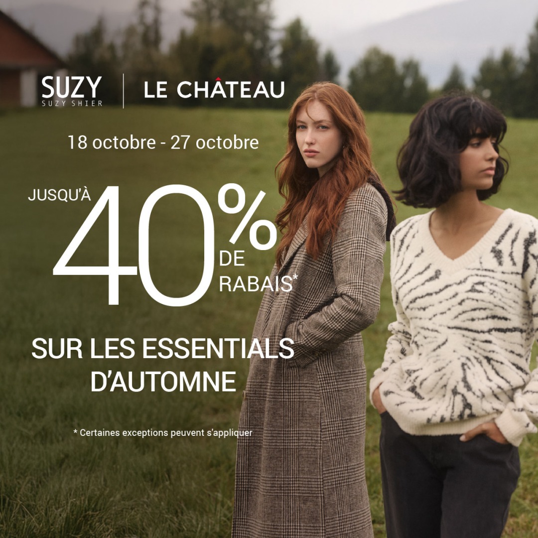 40 % de rabais sur les essentiels d’automne icon